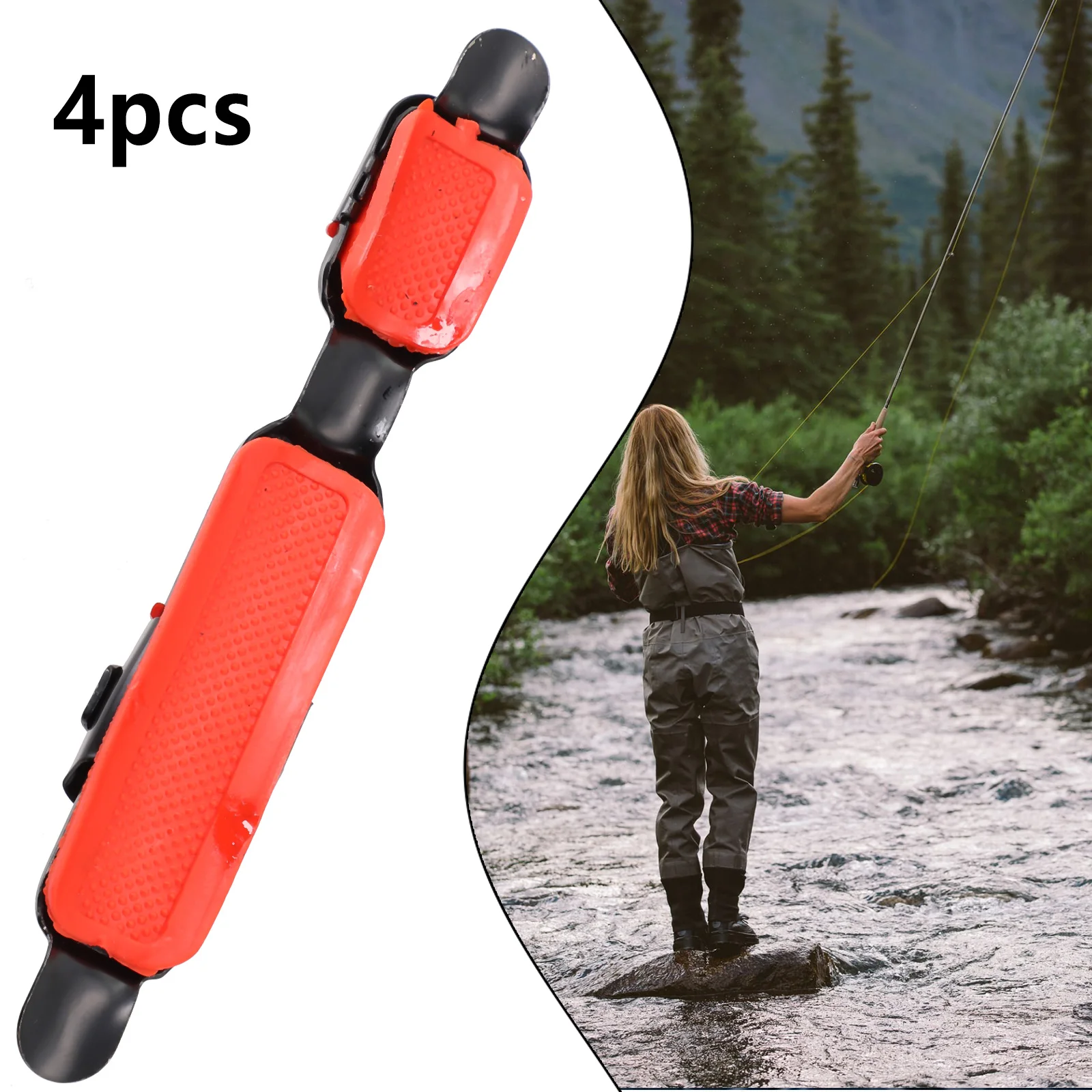Plastic and Metal Fishing Reel Seats Set of 4 for Reels with Red Bottom Washer for Rod Protection and Stability