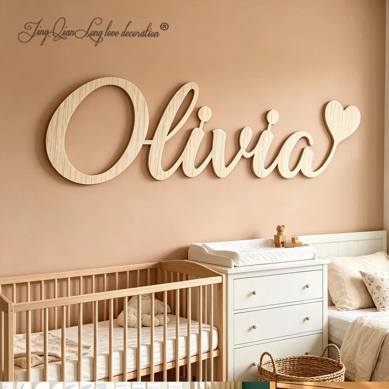 Custom Heart Wooden Name Sign, - Baby Nursery Name Letters review and price