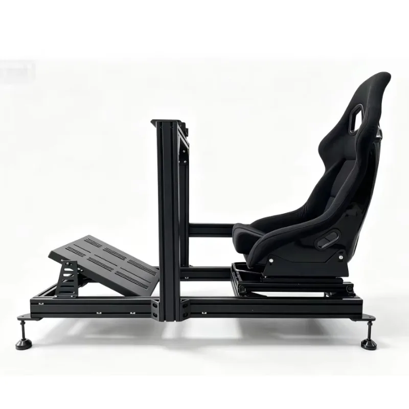 Factory Supply 4080 Complete Racing Cockpit With Seat Aluminum Profile Chassis Handbrake Shifter Stand For Driving Simulator
