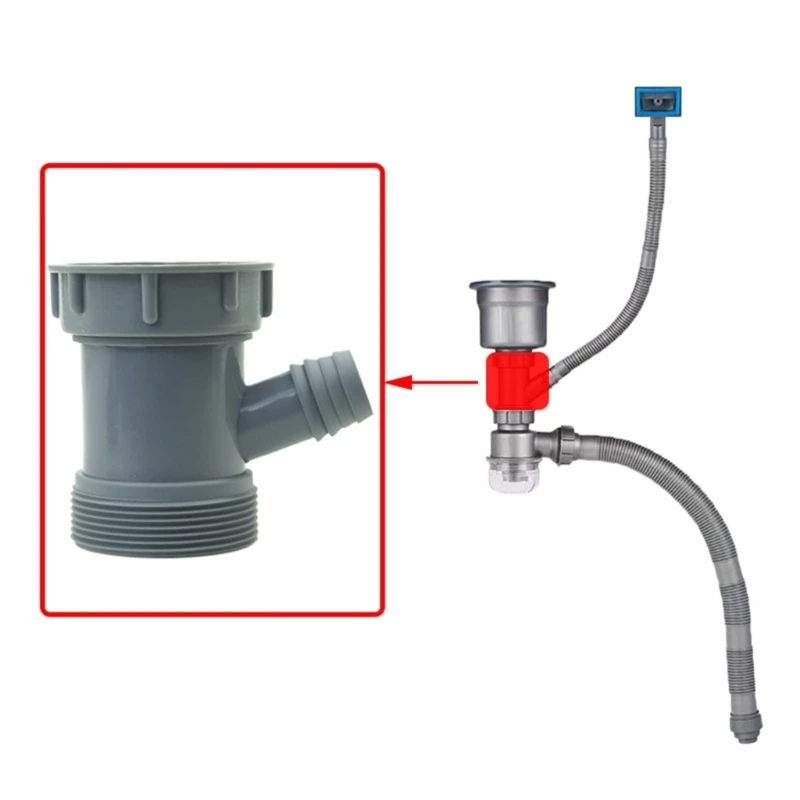 Kitchen Sink Drain Pipe Y Adapter With Strainer Connector & Dishwasher Inlet Upgrades Kitchen Sink Waste Outlet Fittings