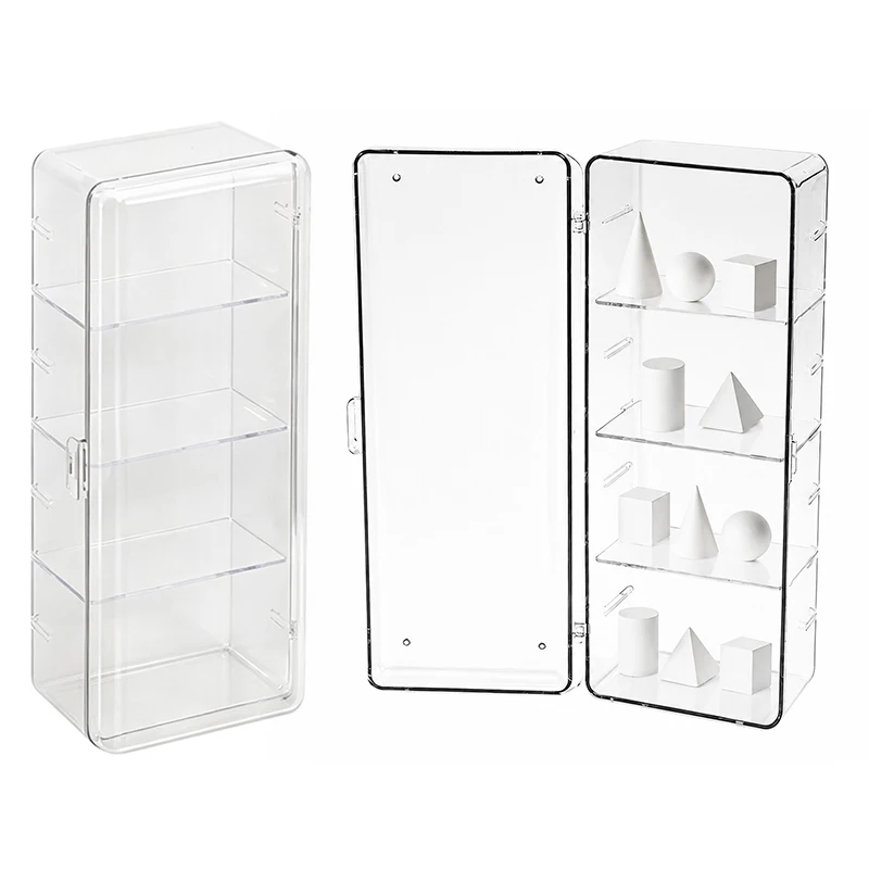 1PC 4-Tier Clear Plastic Display Case Dustproof Storage Box Space Saving Organizer for Small Figure Collectibles Mini Statue ZYF