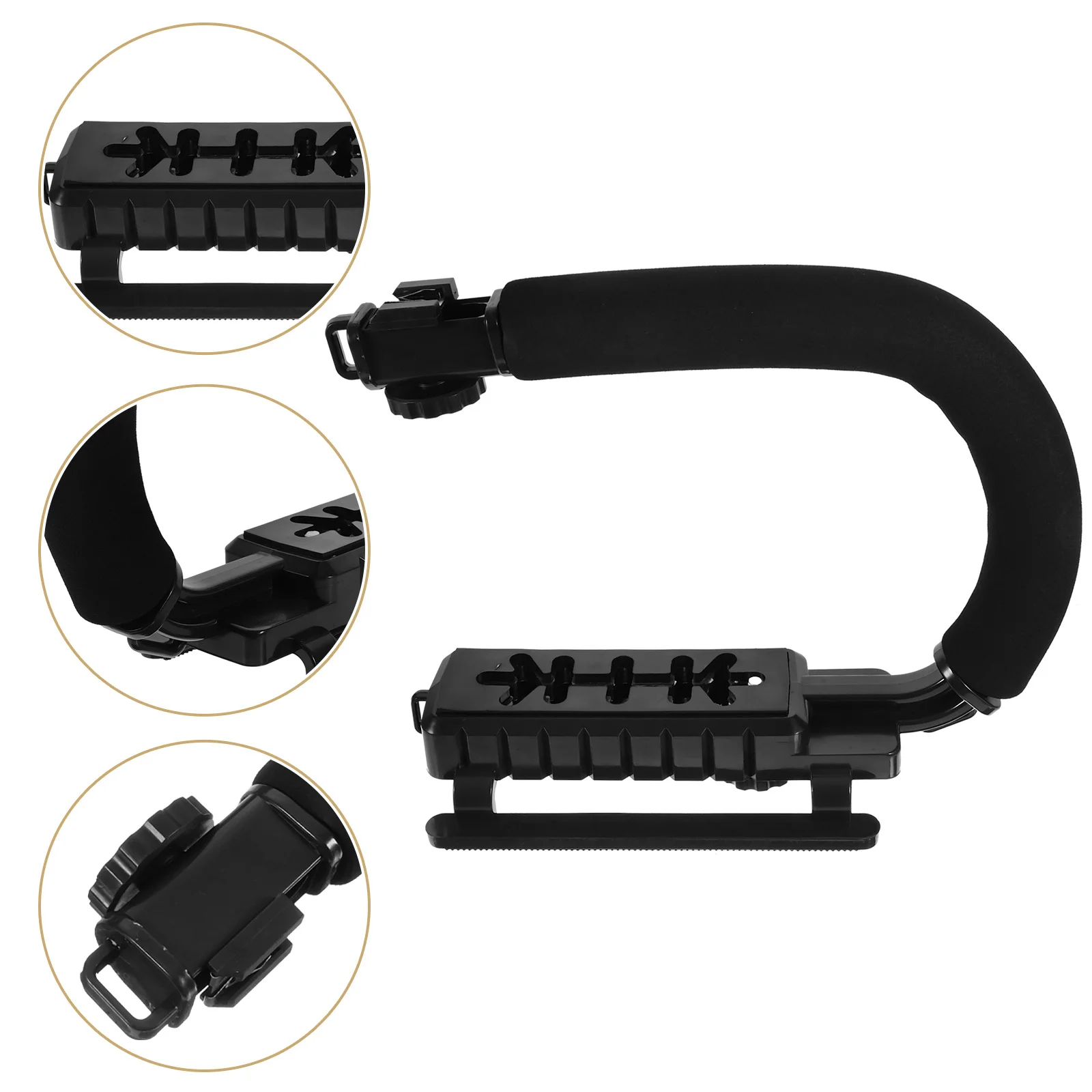 

Camera Stabilizer Portable Lightweight U-Shaped Dslr Grip Handle Flash Bracket for Video Recording Filming Equipment