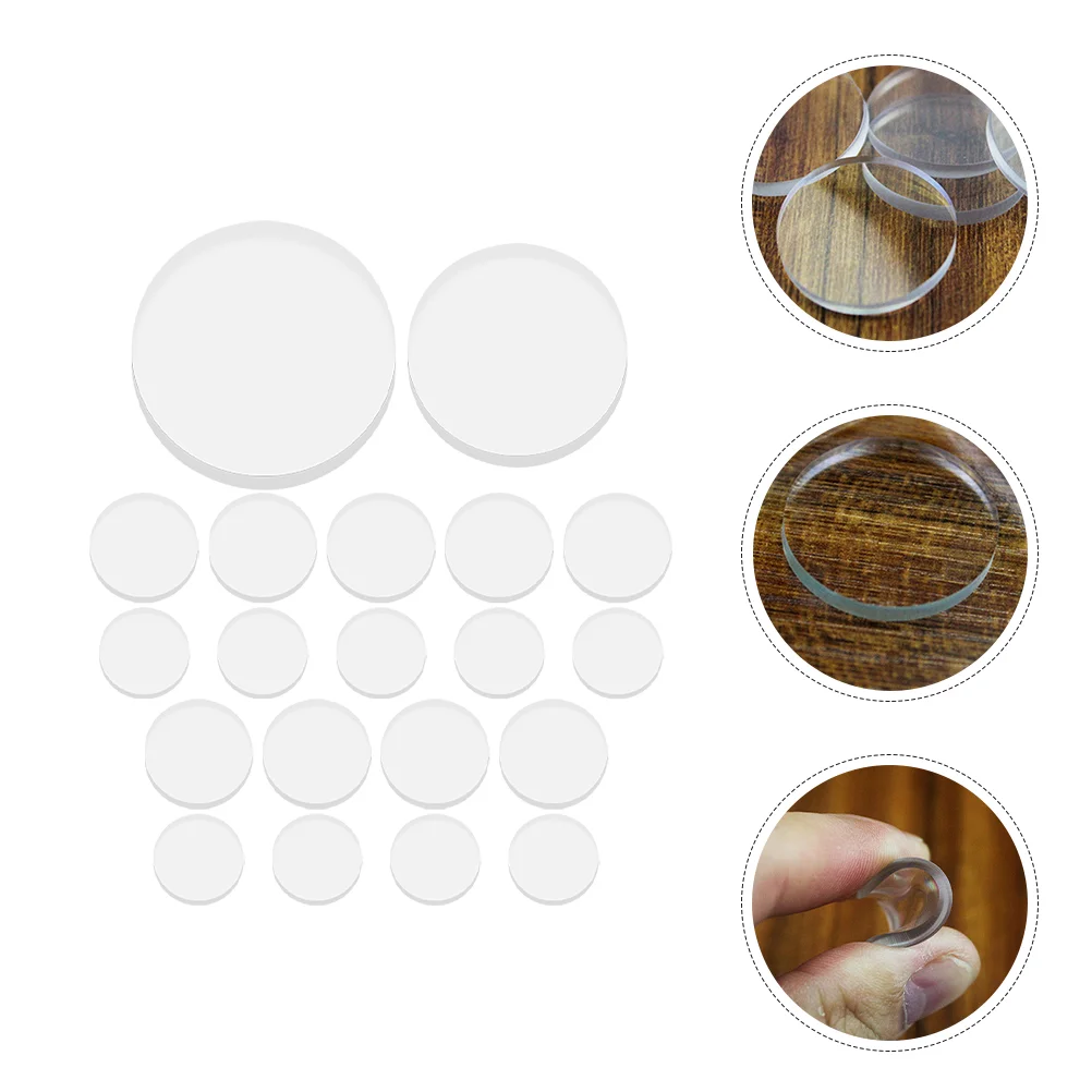 20 Pcs Furniture Glass Non-Slip Gel Pad Shimsround Rubber Floor Protectors for Chairs Bumpers