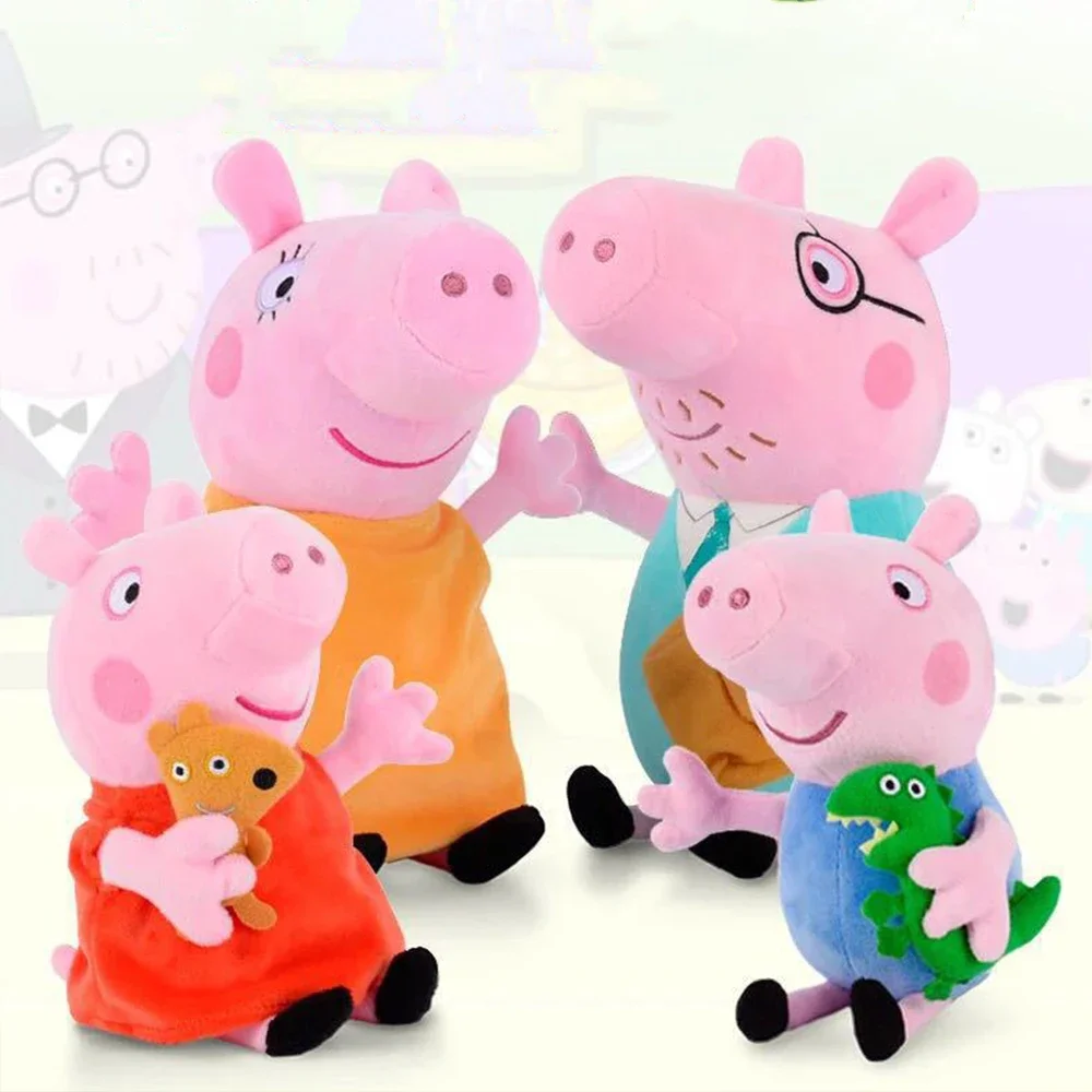 30CM Peppa Pig Toys Kawaii Piggy George Piggy Daddy Piggy Mummy Cartoon Dolls Children's Room Decoration Cushions Pillows Gifts