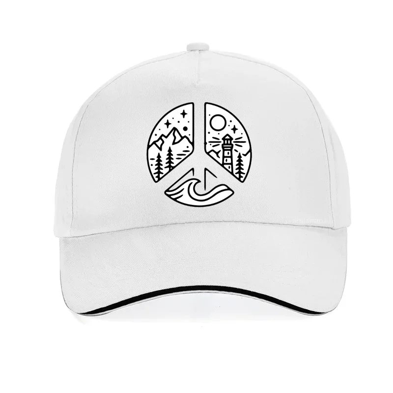 Creativity Design Camping  Adventure World Peace Printing Hip-hop Hat World Peace Sign Baseball Cap Pop Men Women Bonnet