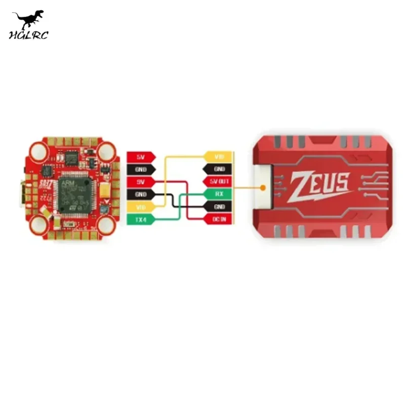 HGLRC Zeus VTX PRO 1.6W 5.8G Transmission d'image 40CH avec Microphone PIT/25/400/800/1.6W réglable pour Drones de course RC FPV