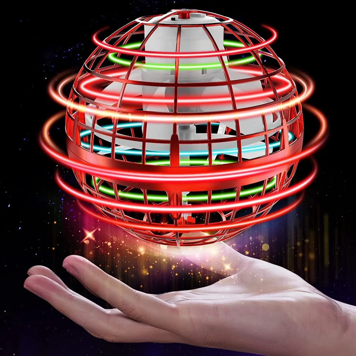 Magic Flying Ball Pro, A Mini Lighting Toy with LED Lights, Remote-Controlled and Manually Operated Boomerang Spinning Toy