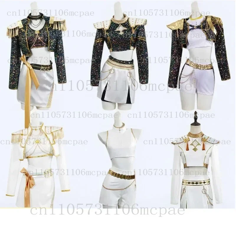 KPop شيطان الصيادين الاطفال رومي زوي ميرا تأثيري بريق زي الأبيض الزي الرسمي مجموعة هنتركس الزي للفتيات هالوين لعب الأدوار #2