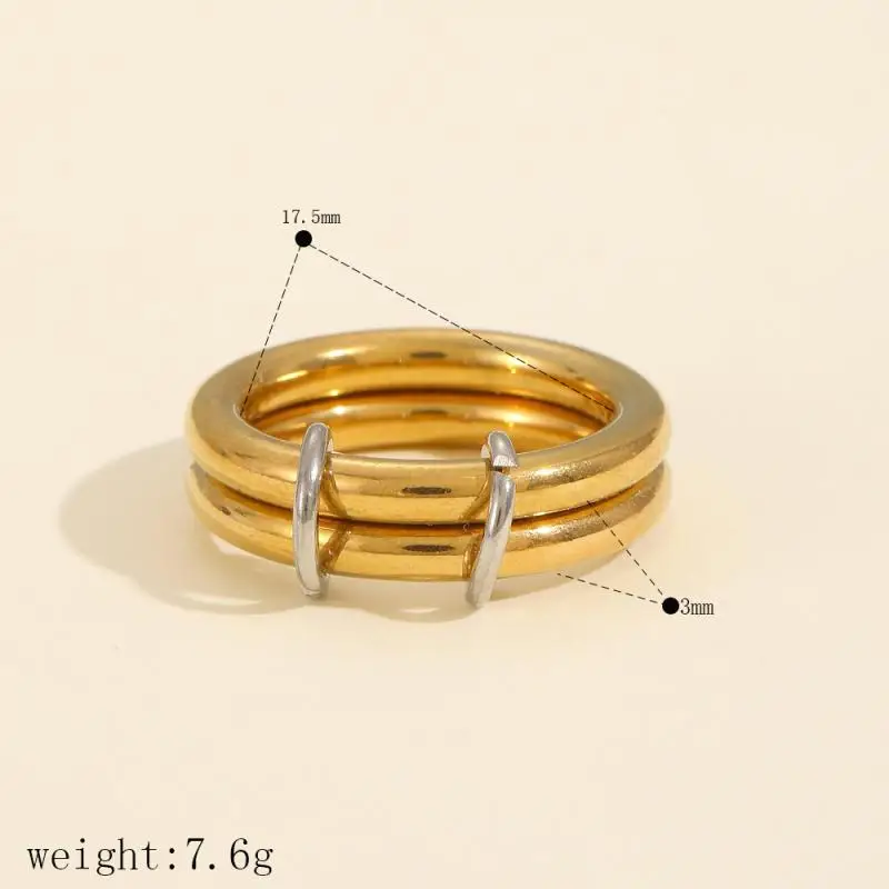 Модное уникальное женское кольцо из нержавеющей стали 2025 года — водонепроницаемое золотое, полый нерегулярный геометрический дизайн, очаровательные ювелирные изделия