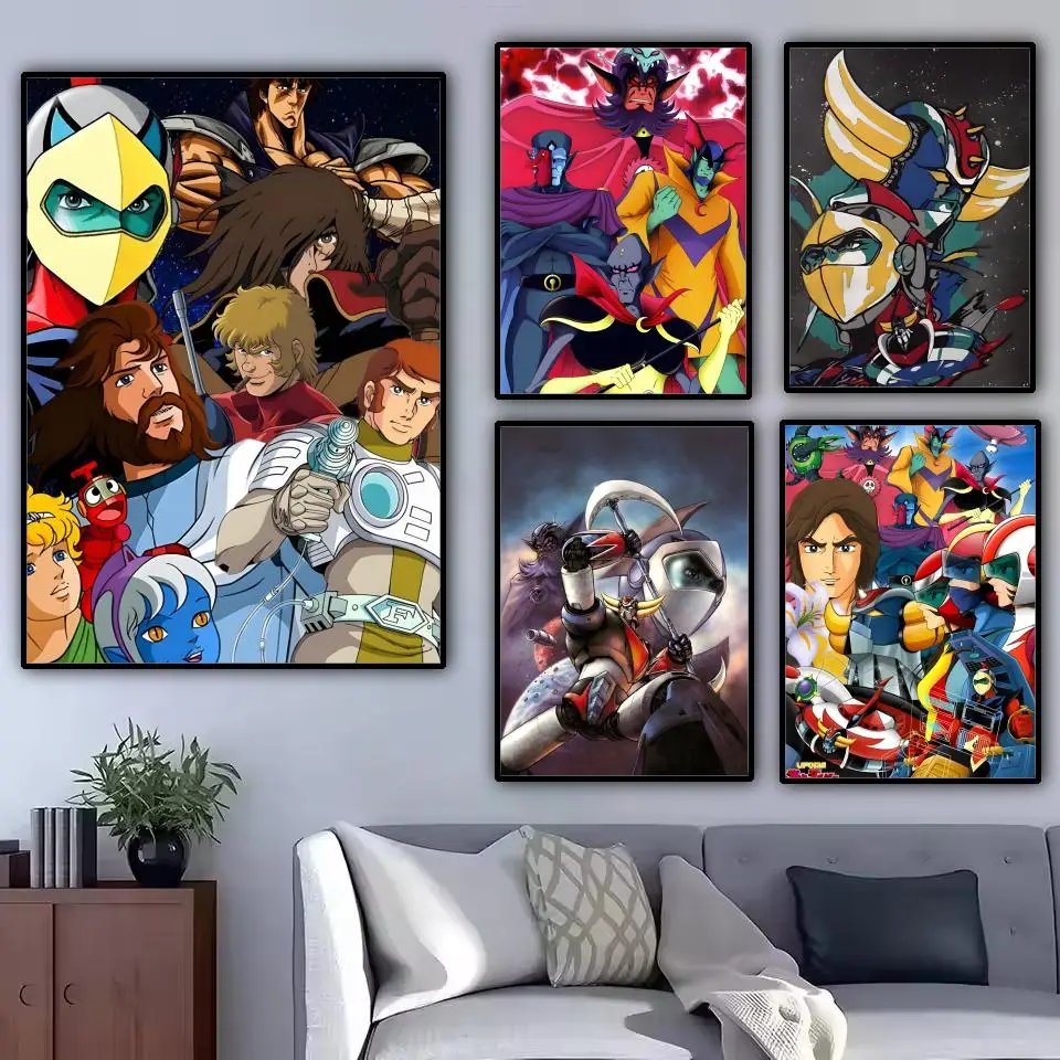 Robot G-Goldorak-pintura de Anime clásico, póster en lienzo de caligrafía, resistente al agua y duradero, decoración de pared Ideal para todos los espacios