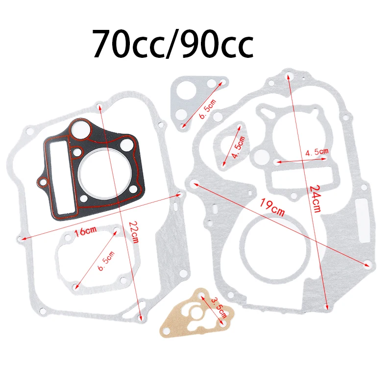 Juego de juntas horizontales para motor, Kit completo de juntas de cilindro para Dirt Bike, motocicleta, Kart, 70cc, 90cc, 110cc, 125cc