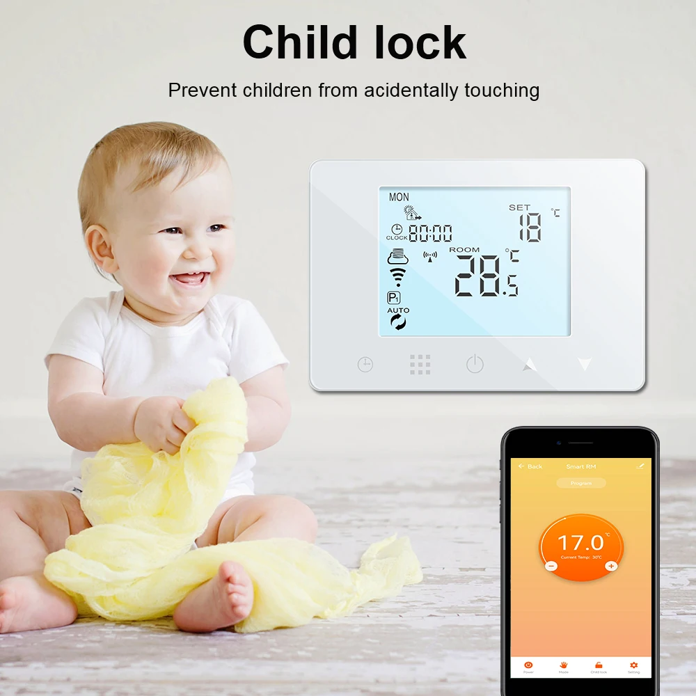 Tuya Wifi Smart Thermostat RF ไร้สายแก๊สหม้อต้มน้ำร้อนอุณหภูมิรีโมทคอนโทรลทำงานร่วมกับ Google Home