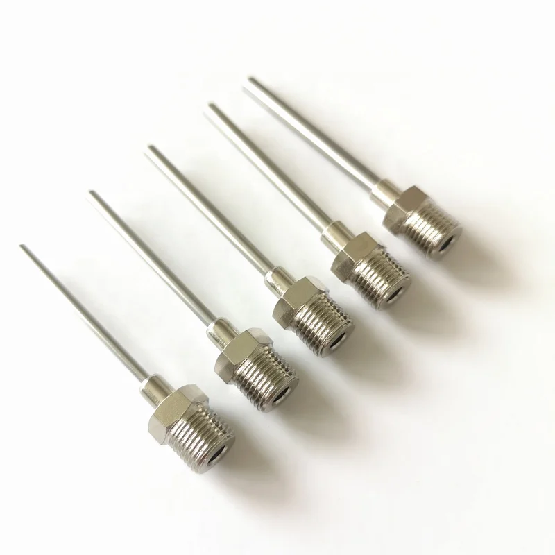 Metalowa igła dozująca Luer lock specyfikacja G1/8 gwint zewnętrzny z tępą igłą może być dostępna hurtowo w niskiej cenie
