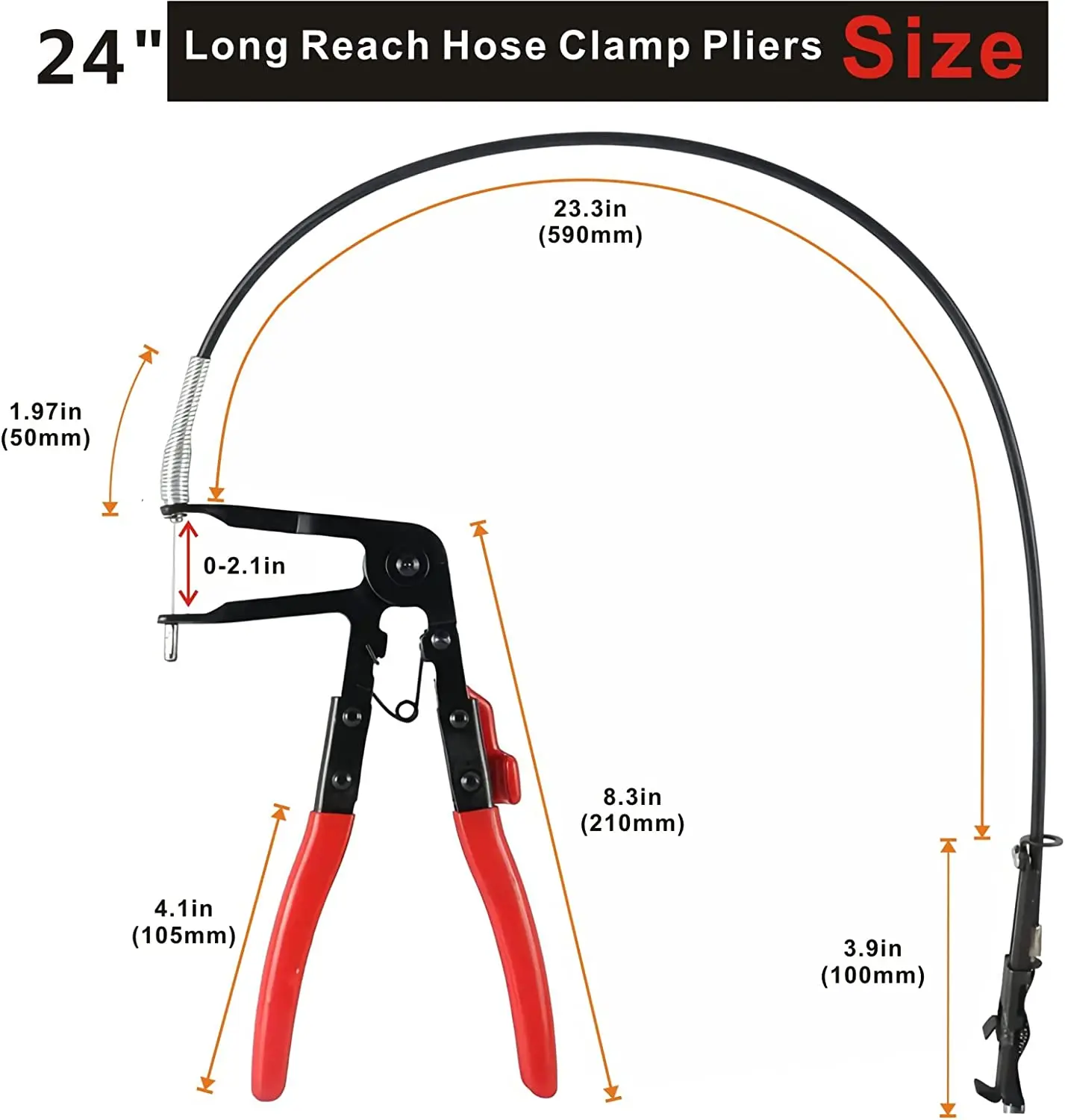 Radiator Hose Clamp Pliers Tool - Clamp Tight Wire Tool with 24 Inches Cable - Hose Clamp Removal Tool and Ring Clamp Pliers