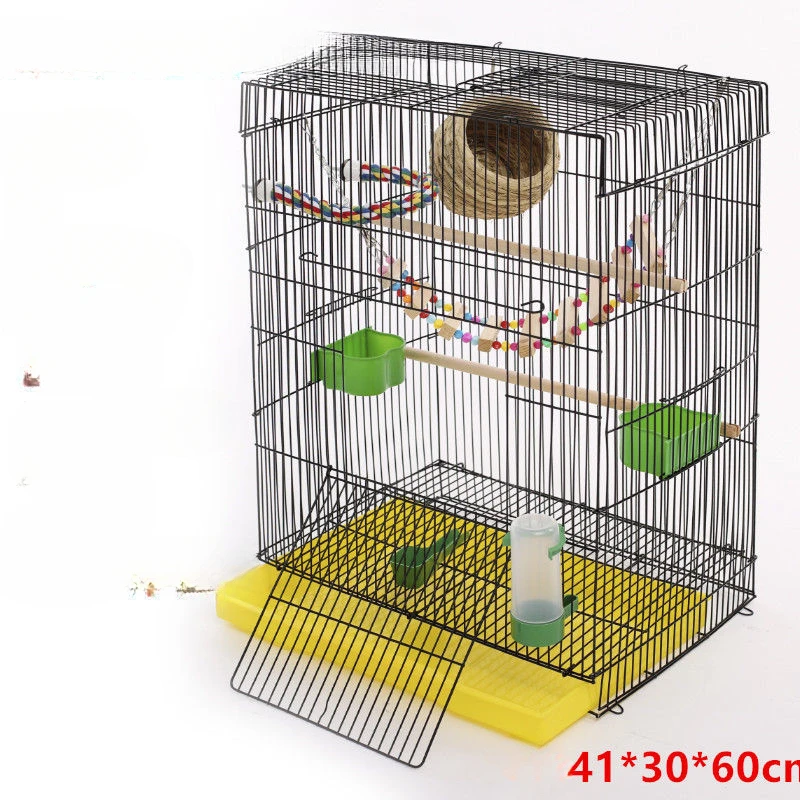 Modern Metal Bird Cage Accessories Large Budgie Canary Hamster Cage Parrot Carrier Maisons Petits Animaux Pet Furniture CY50BC