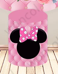 Disney Minnie Mouse sfondo rotondo ragazze compleanno Baby Shower sfondo Minnie Mouse coperchio cilindro decorazioni per feste Photo Prop