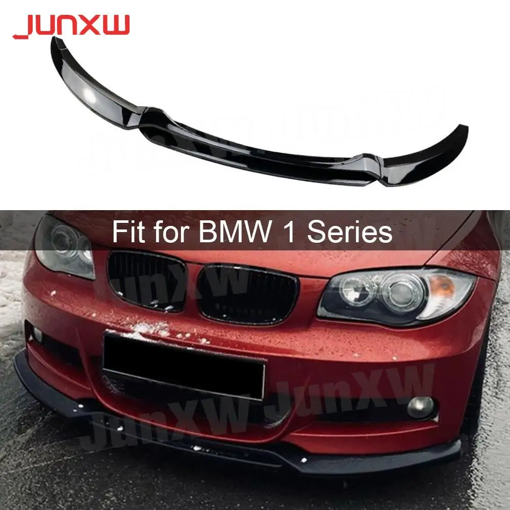 

ABS Front Lip Bumper Spoiler Three-section for BMW 1 Series E82 M Sport 2007-2010 Carbon Look Gloss Black Front Bumper Guard