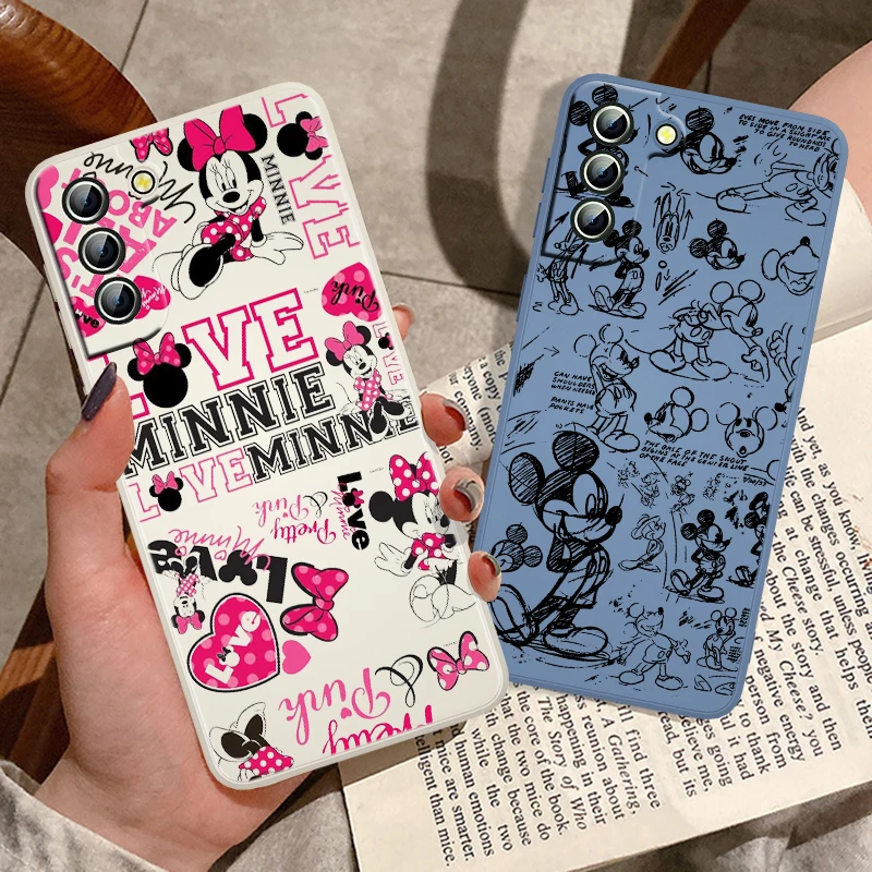 DISNEY 2022 topolino per Samsung Galaxy S22 S21 S20 FE S10 nota 20 10 Ultra Lite Plus custodia morbida per telefono in TPU liquido Capa