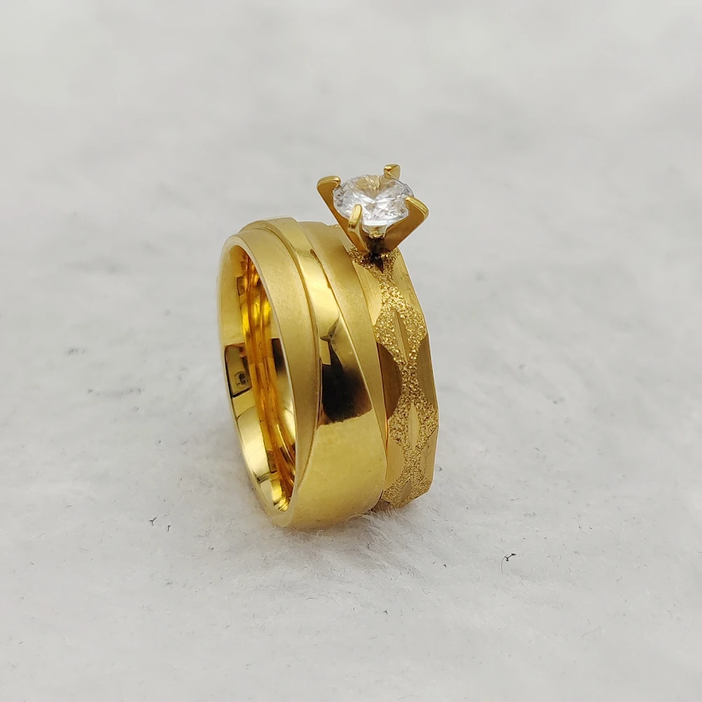 Anillos de boda chapados en oro de 18k para mujer, joyería de amor Invisible, alianzas de China, bajo precio