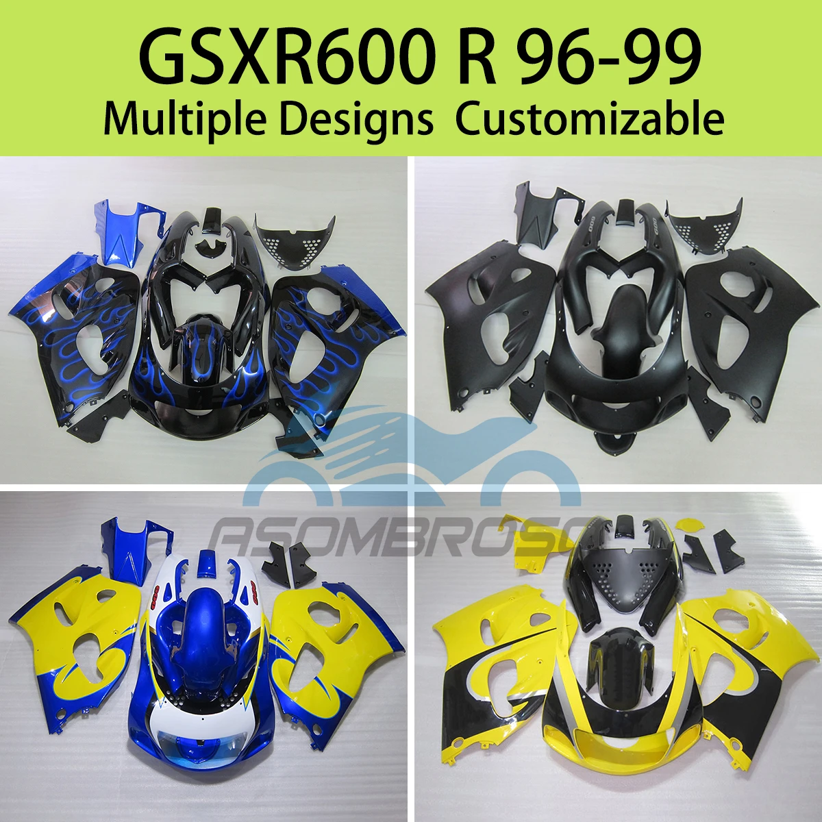 Prime Fairing Kit for SUZUKI GSXR 600 R 1996 1997 1998 1999 Motorcycle Racing Customized Fairings GSXR600 96 97 98 99