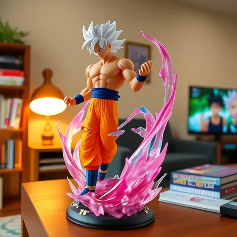 Dragon Ball Handmade Free Ultimate Intent Skill Sun Wukong Small White Hair Saiyan Model Anime Trendy Play Ornament