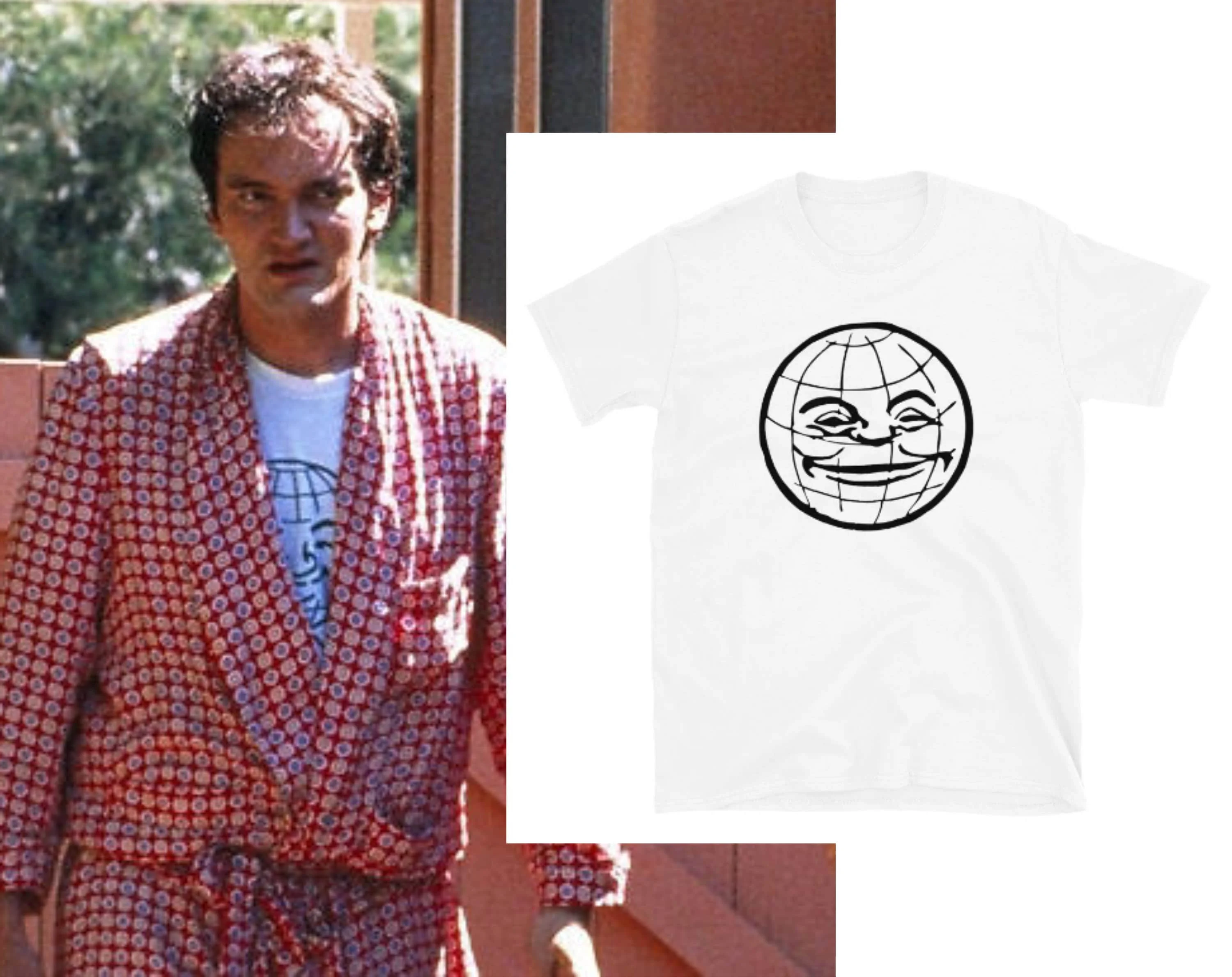 Smiling Globe t-shirt worn by Jimmie Dimmick (Quentin Tarantino) Pulp Fiction