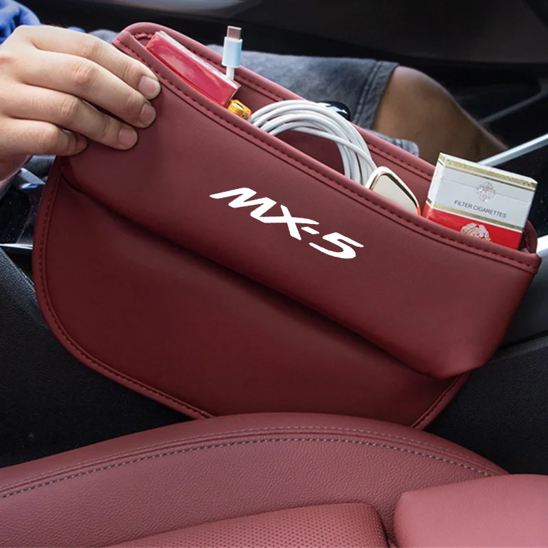 Car Seat Crevice Storage Box Seat Gap Slit Pocket Catcher Organizer For Mazda MX-5 Miata NA NB NC ND 1990-2019 2020 2021 2022