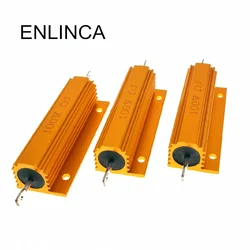 RX24 100W Watt Power Metal Shell Aluminium Gold Resistor 1R 2R 3R 4R 5R 6R 8R 10R 15R 20R 30R 40R 50R 100R 200R 220R