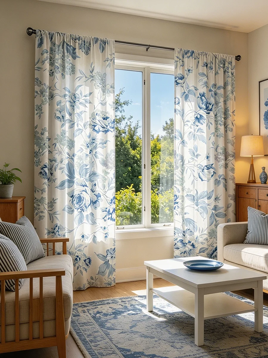 2PCS Black & White Cow Print Rod Pocket Style Curtains for Bedroom And Living Room Decorative Window Treatment