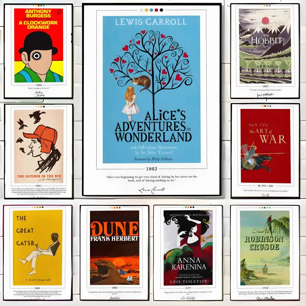 Classic Pride and Prejudice Famous Books Collection Art Poster Wall Art Print Poster Decorative Mural Home Decor Gift Unframed