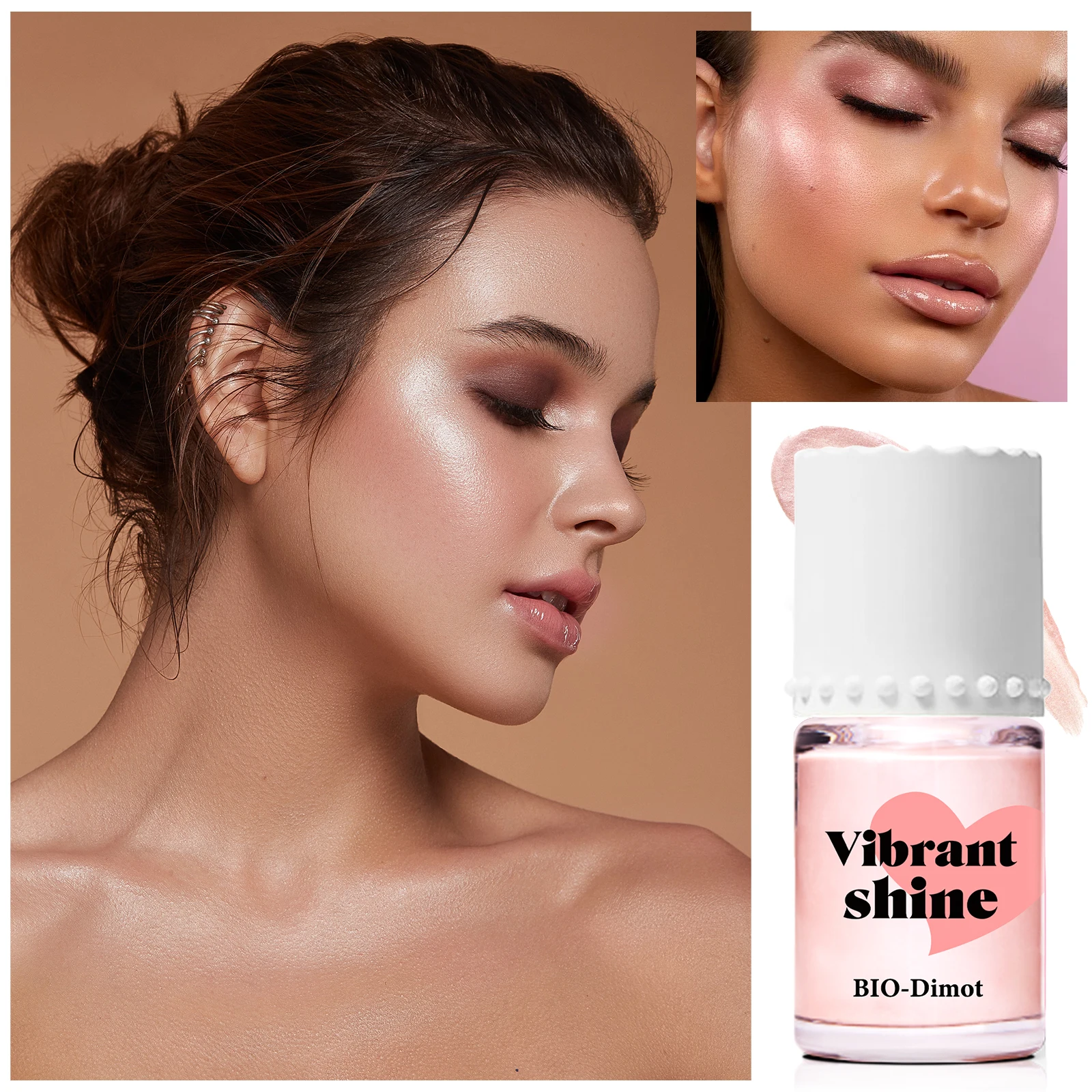 Resaltador líquido facial Iluminador Maquillaje bronceador contorno resaltador Maquillaje líquido cara brillo alto encendedor