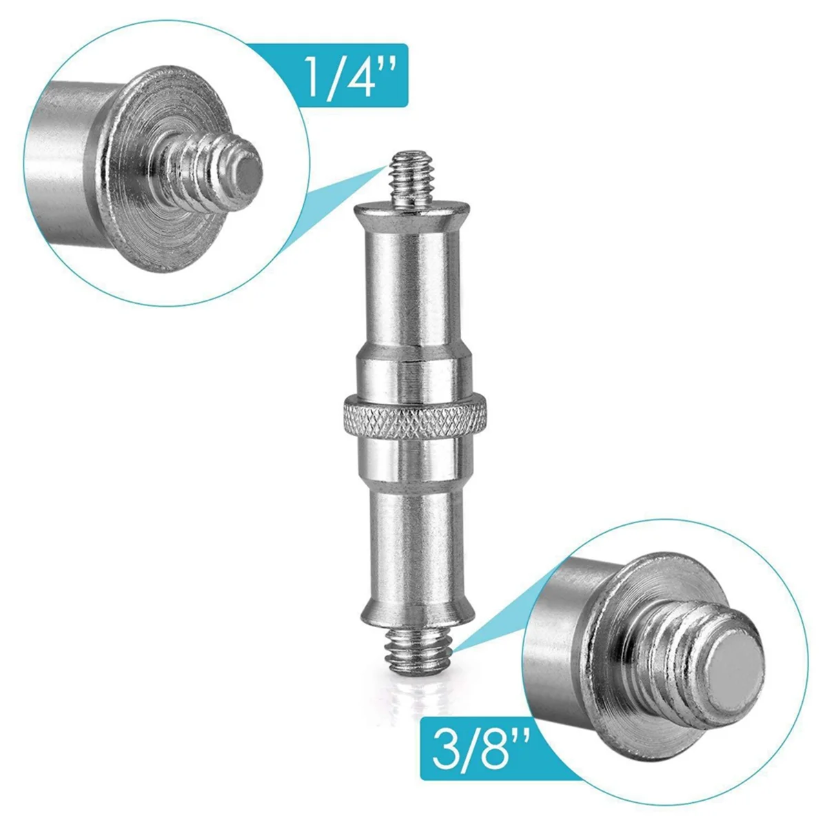 4Pcs 1/4Inch to 3/8Inch Male Thread Adapter Double-Ended Spigot Stud Male Adapter Camera Screw Photograph Hand Tool