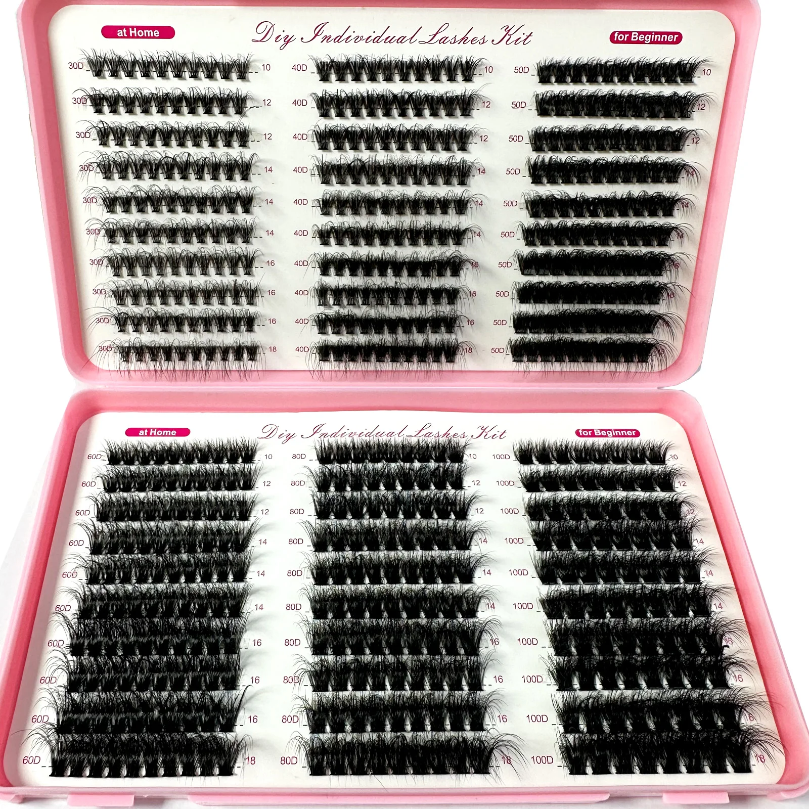 570 Clusters Eyelashes Thick & 8D Fluffy D Curl False Eyelashes 30D100D Mink Individual Eyelashes Natural Soft Eyelash Extension