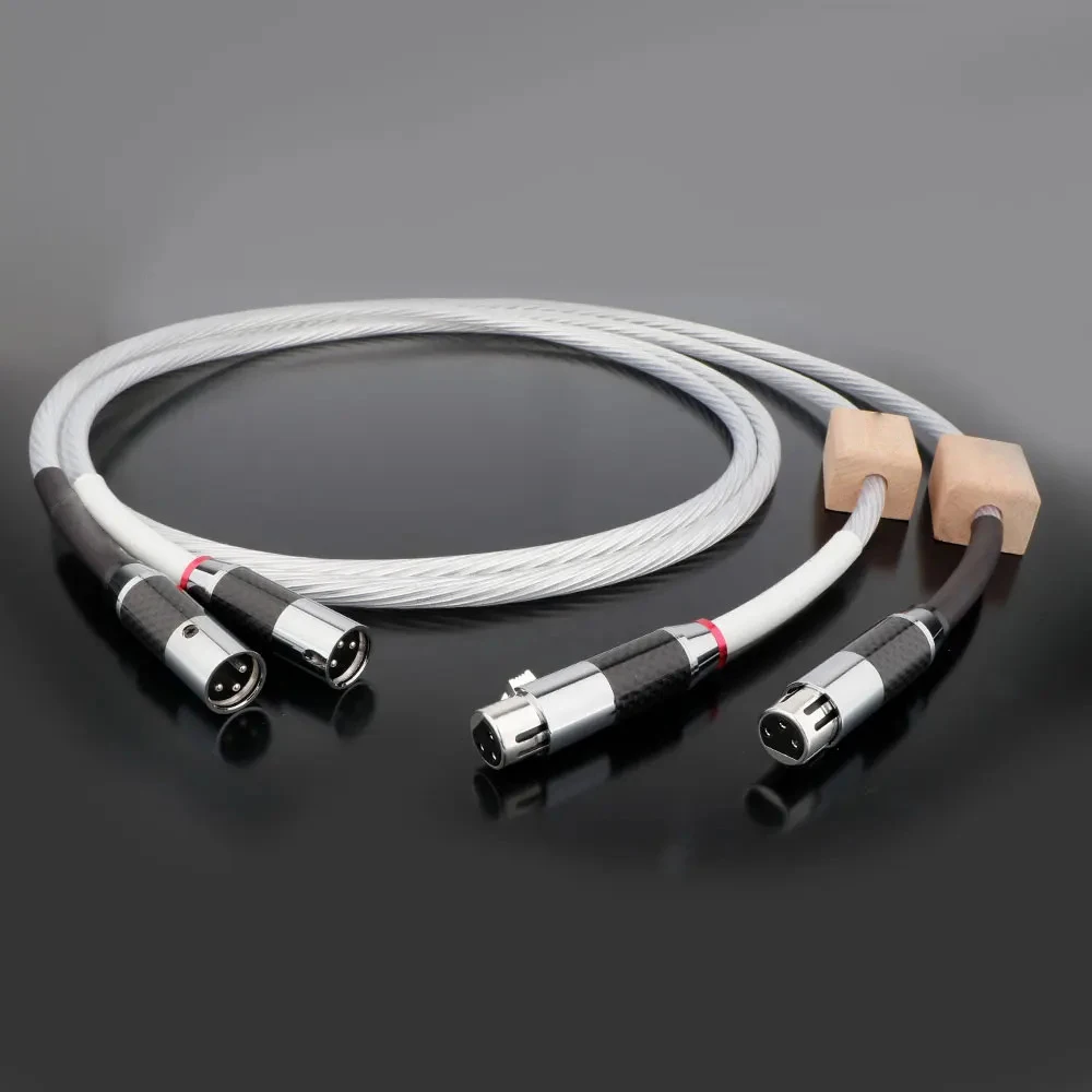 

Preffair XLR Balanced Cable Reference Interconnects Audio Wire Line With Carbon Fiber Female to Male