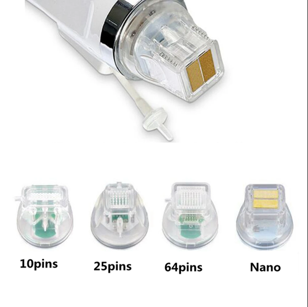 10 stks Wegwerp Fractionele RF Microneedling Cartridge Verbruiksartikelen microneedle RF cartridges hoofd 10/25/64 Pins Nano Anti-rimpel