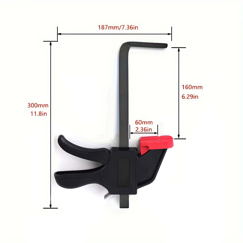 300MM Quick Release F Clip For Tracksaw Clamp Track Clip Pressure Plate Desktop Hole Table Clip For Guide Rail Woodworking Tool
