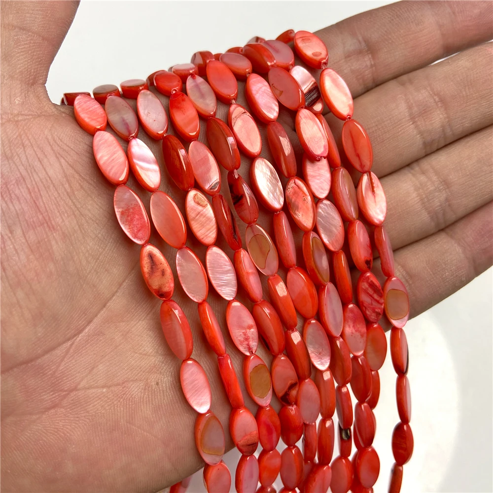 15X6mm Long Stripe Shell Beads Point Stick Mother of Pearl Shell Slice Loose Beads for DIY Making Jewelry Necklace Accessories