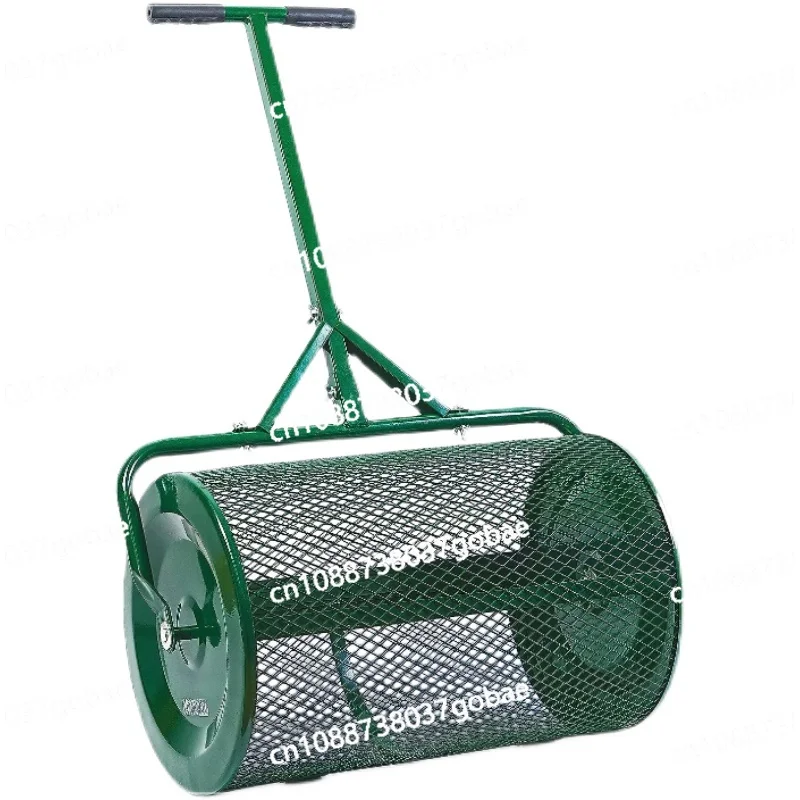 Convenient push-pull arm fertilizer spreader, lawn garden agricultural and forestry iron basket roller