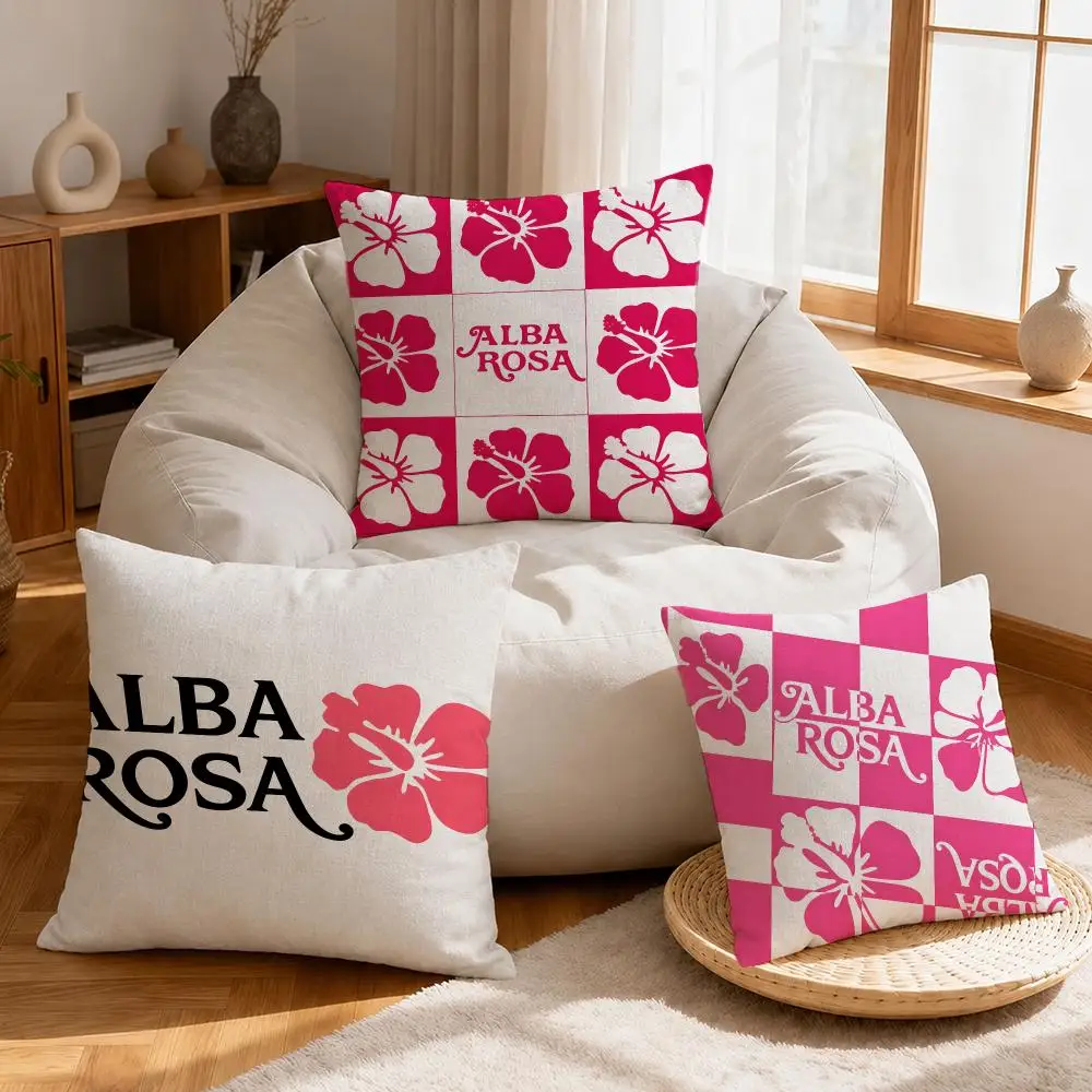 Brand ROSA ALB Cushion Cover Linen Anti-Mite Antibacterial Cushion Cover Invisible Zipper Sofa Decor