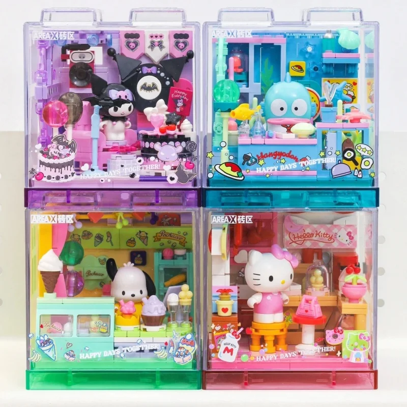 

AREA-X Sanrio Series Kuromi Hellokitty Cinnamoroll Building Blocks MOC Creative House Ornament Model Bricks Birthday Gifts Toys