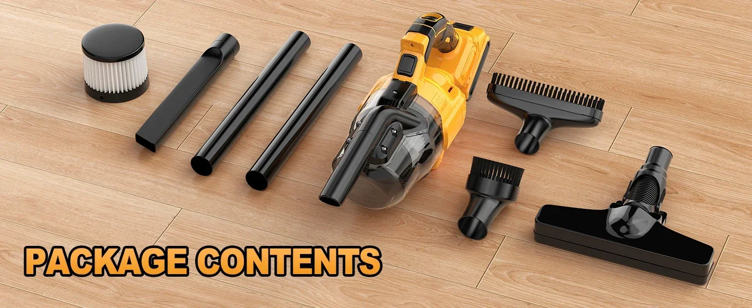 Akku-Staubsauger für Dewalt 20 V Akku, tragbarer Handstaubsauger mit 2 HEPA-Filtern, 4 Multi-Düsen, Heimstaubreiniger – Detail 6