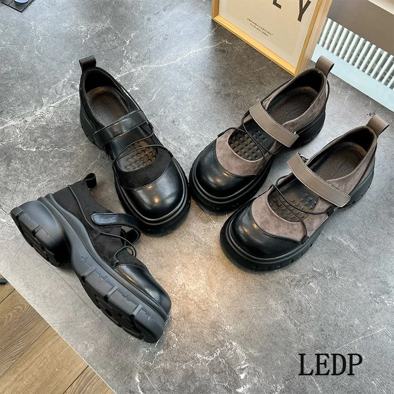 

LEDP Brand Mary Jane Shoes Women 2024 Autumn New Fashion Single Shoes Women Thick Heel Small Leather Shoes All Match