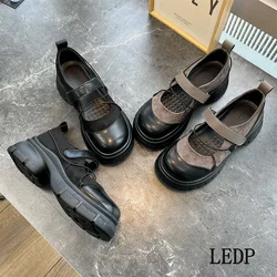 LEDP Brand Mary Jane Shoes Women 2024 Autumn New Fashion Single Shoes Women Thick Heel Small Leather Shoes All Match