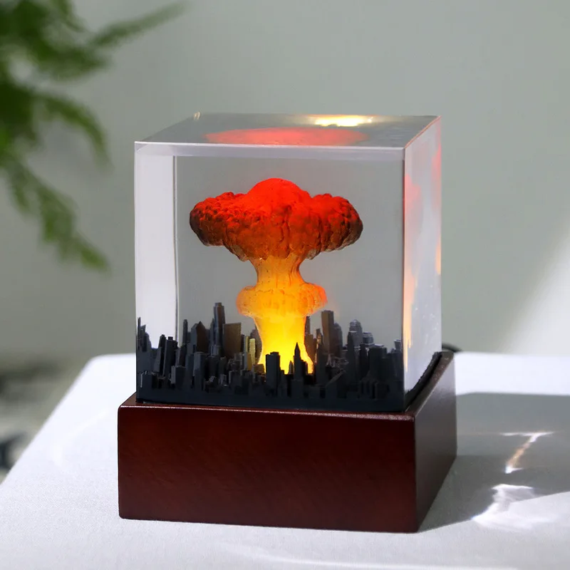 pvc DIY hand made resin atomic bomb hydrogen bomb explosion mushroom cloud night light decoration small night light gift decorat