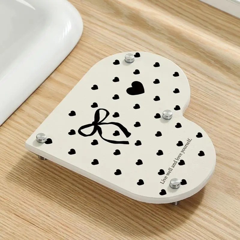 Organizzatori del bagno silice Disegni a forma cuore asciuga rapidamente y4qc