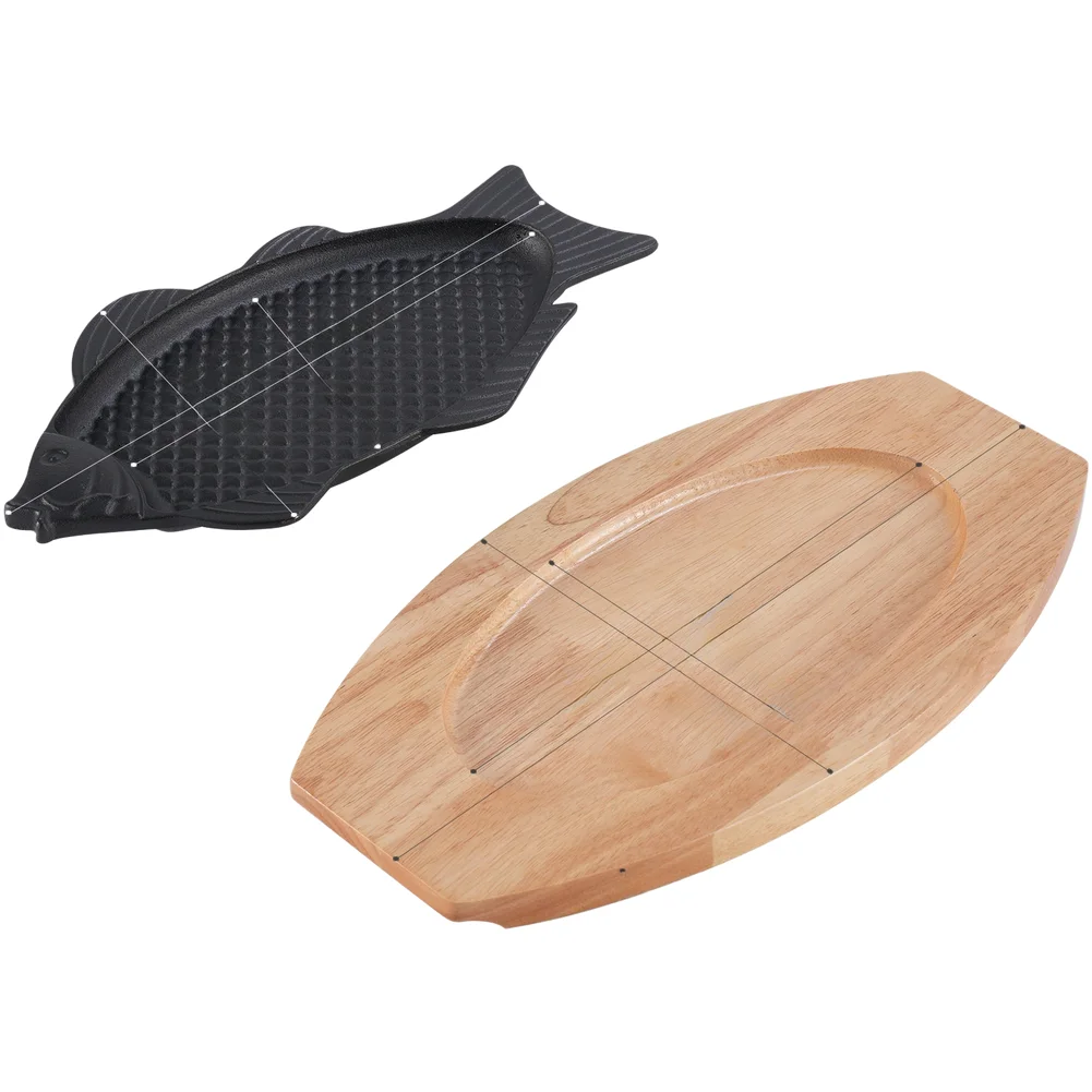 Perfect Searing Grill Street Steak 37*19.5*1.8cm Cast Iron Grill Pan Excellent Heat Retention High Temperature Resistant
