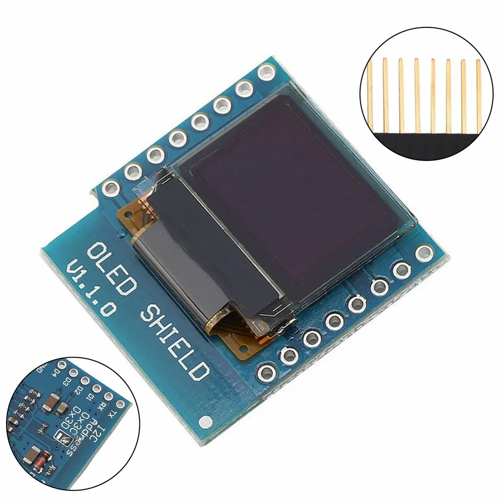 

0.66 inch OLED LED LCD Dispaly Shield Compatible for WEMOS D1 MINI ESP32 64X48 0.66 inch Display 0.66" oled module IIC I2C