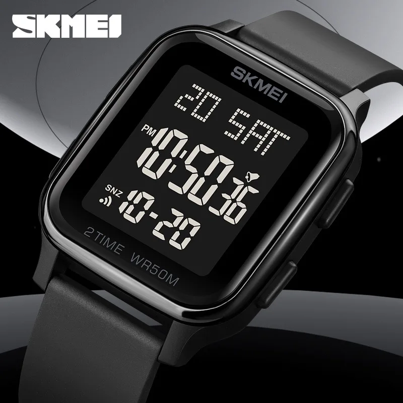 Multi Functional Simple Square Student Electronic Watch Fashionable And Trendy Outdoor Sports Waterproof