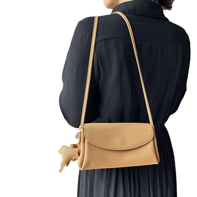 Genuine Leather Women Small Flap Crossbody Bag Shoulder Bags