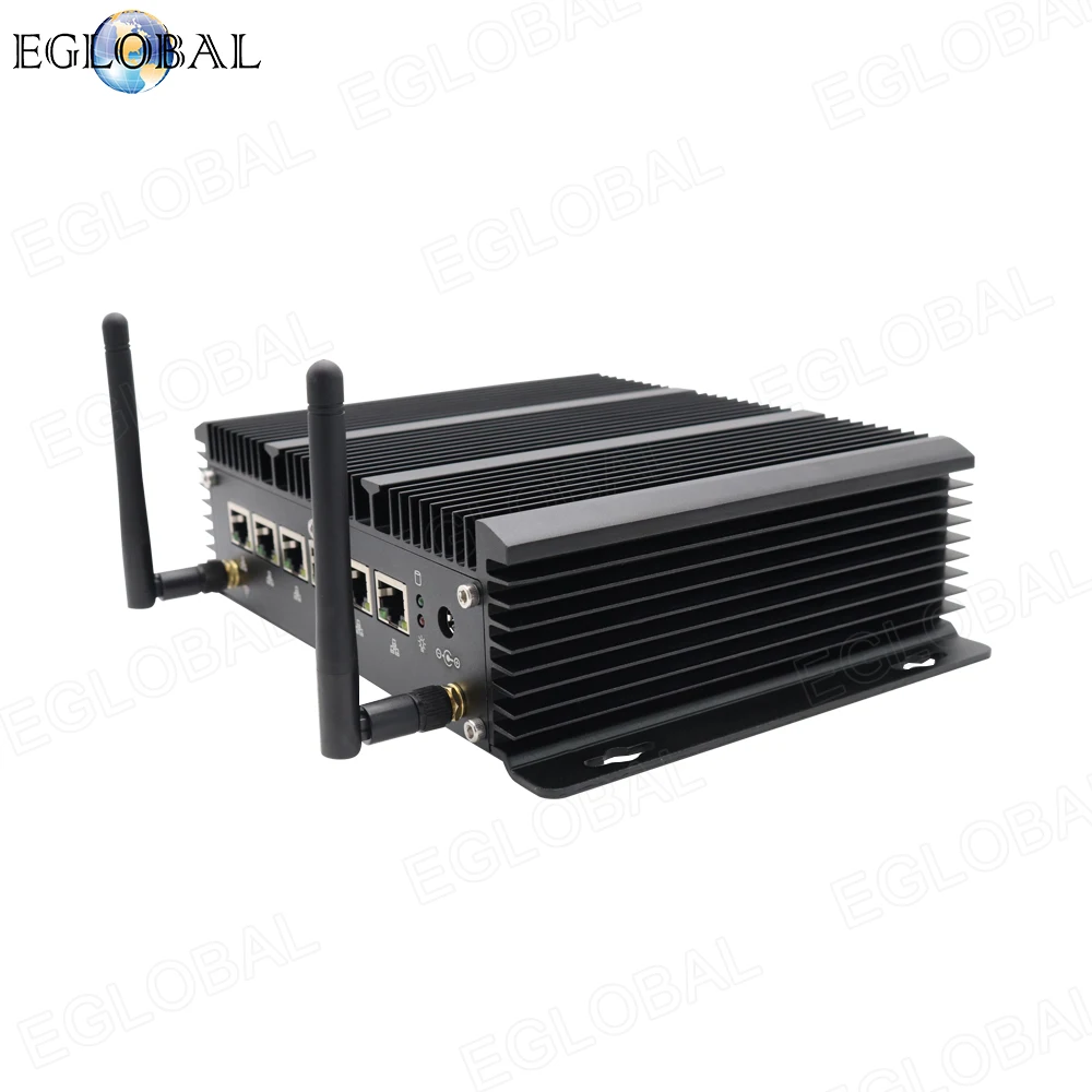 EGLOBAL 팬리스 산업용 미니 PC, 인텔 코어 i5-8260U i3-8140U 컴퓨터, 32G RAM, 512G SSD, 6x RJ45, 2.5G LAN, 팬리스 PC, 윈도우 10